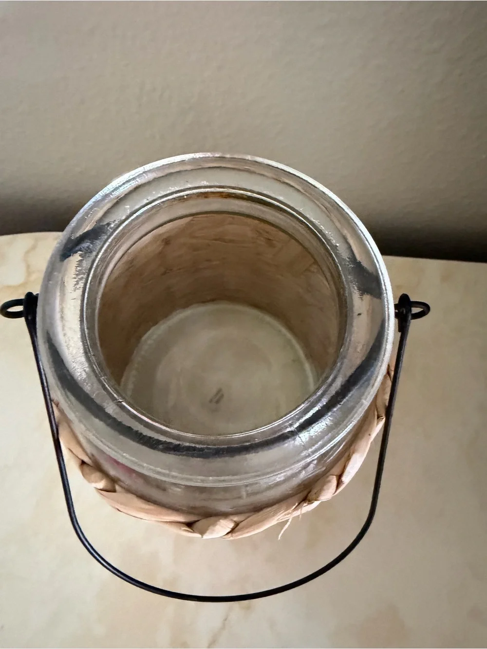 Like New Unbranded Boho Wicker Glass Flower Vase Lantern
